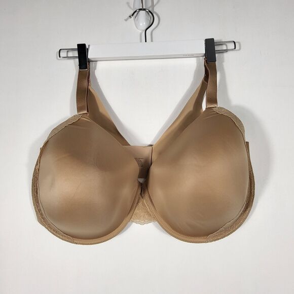 SOMA Warm Amber 40G Vanishing 360 Wireless Bra Smoothing Seamless Edge Lace Trim - Picture 4 of 6